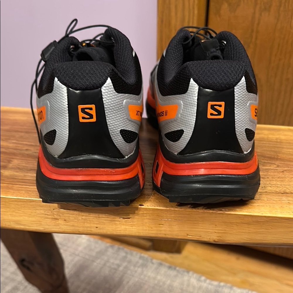 Salomon XT-Wings 2 Black Silver Vibrant Orange Men's Shoes size 9.5. - Picture 11 of 16
